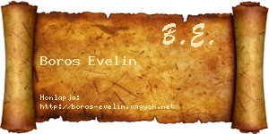 Boros Evelin névjegykártya
